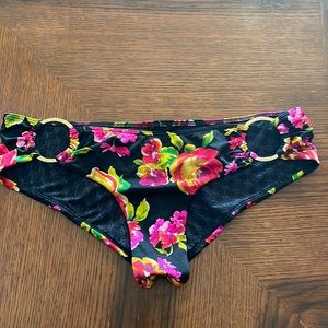 Floral Black Swim Bottoms